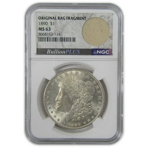 1890 Morgan Dollar MS 63 NGC Silver Original Bag Fragment SKU:I23665