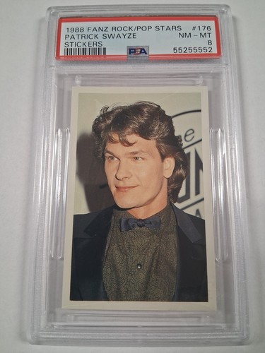 1988 Fanz Rock Pop Stars Patrick Swayze Sticker PSA 8 *POP 1, NONE ^* Roadhouse