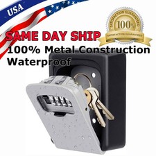 ALl Metal Key Lock Box for Outside Combination Lockbox House Key Wall Mounted