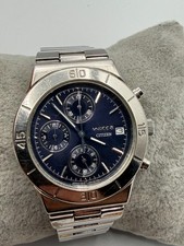 Ladies Citizen Wicca 0510-L20450 Chronograph Silver Tone Quartz Date Watch