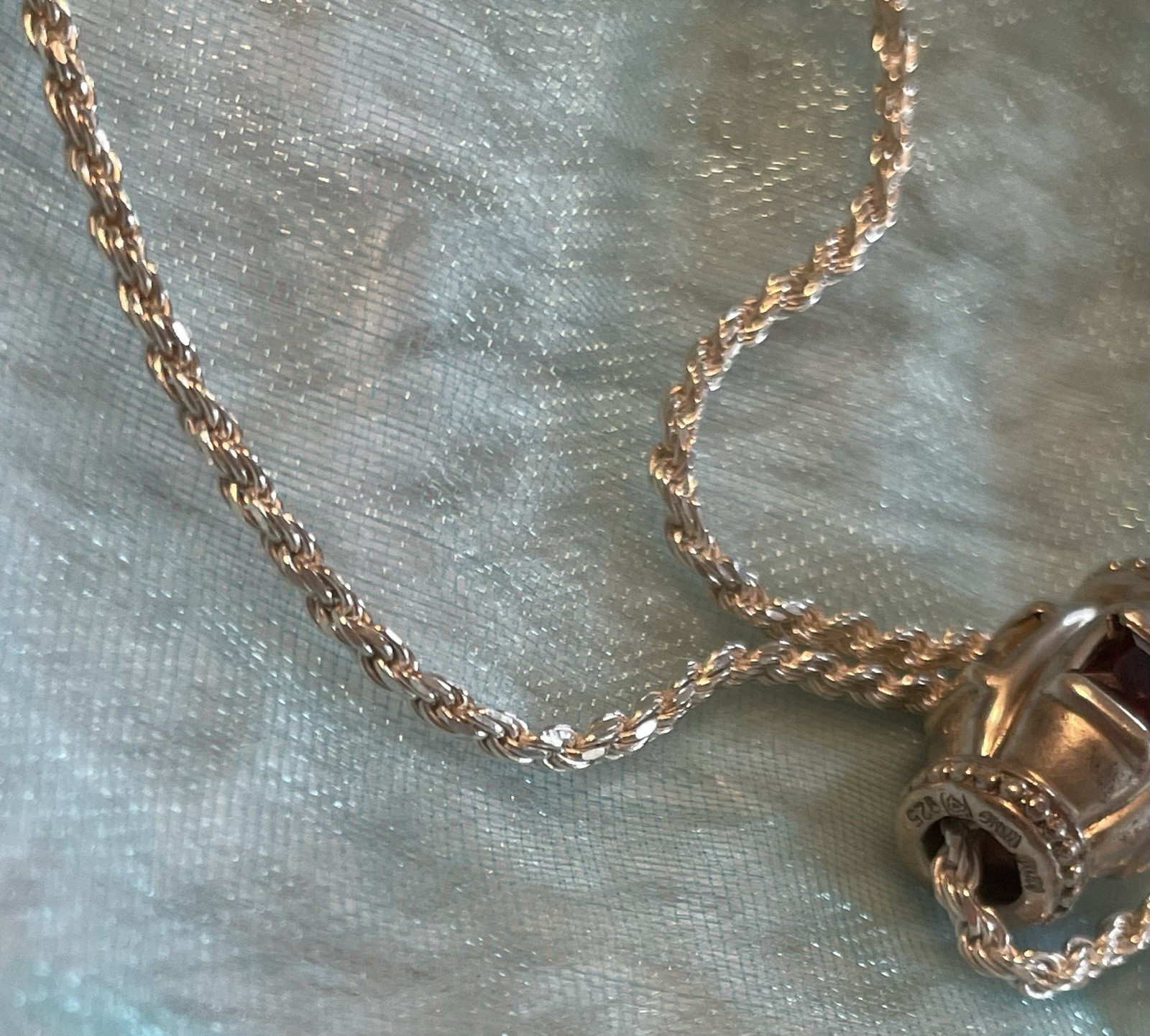 Sterling Silver 925 Multi Gemstone Barrel Pendant… - image 4