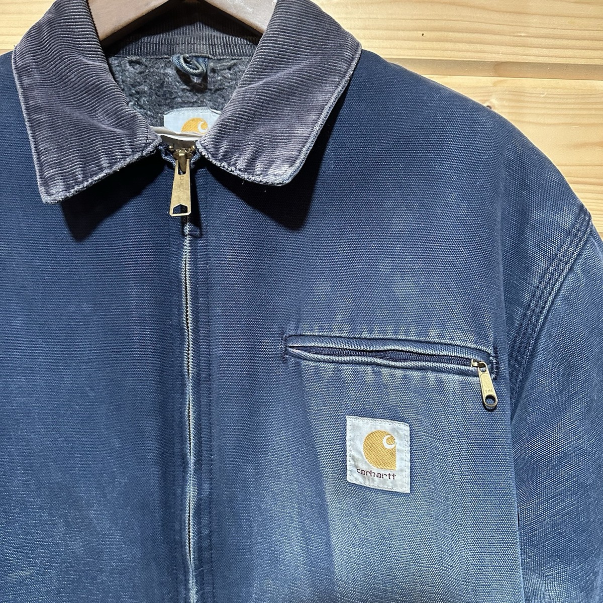 Vintage Carhartt Detroit Jacket J01 NVY Faded Navy Blue Mens