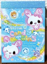 Q-lia Dream Candy Twins Mini Memo Pad 70 Animal Rabbit Panda Kids MADE IN JAPAN