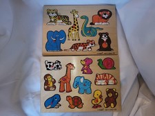 Simplex Wooden Puzzles Made In Holland Pull Knobs Lot of 2 Vintage
