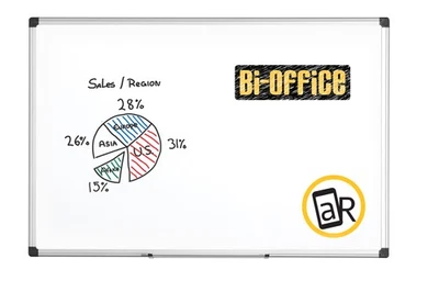 BI-SILQUE Bi-Office Magnetische Maya Whiteboard mit Aluminiumrahmen 180x120cm