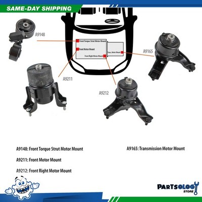 DNJ MMK1050 New Engine Motor Mount Kit For 02-06 Toyota Camry 2.4L DOHC 16v
