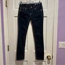 Miss Me Signature Skinny Jeans Dark Wash Embellished Size 26
