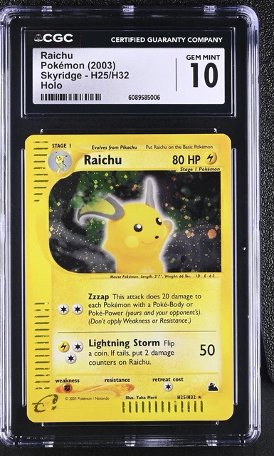 2003 Pokemon Skyridge #H25 Raichu Holo CGC 10