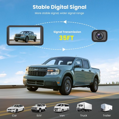 Wireless Backup Camera for Car: 4.8" HD 1080P Super Night Vision Rear View Ca... - 第 5/7 張圖片