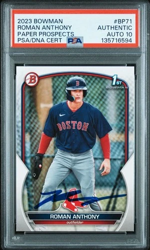 2023 Bowman Roman Anthony 1st Prospect IP Auto PSA 10 Red Sox #BP-71 Authentic