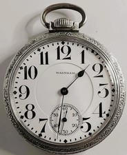 R/R GRADE, B/METAL WALTHAM, GR:645, 16s, 21Js OPEN FACE POCKET WATCH,FWO