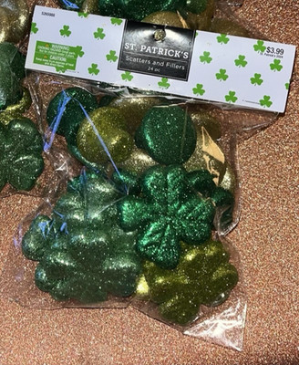 1 PKG Glitter St Patty s Patrick s Day Scatter Filler Shamrock Hobby Lobby New