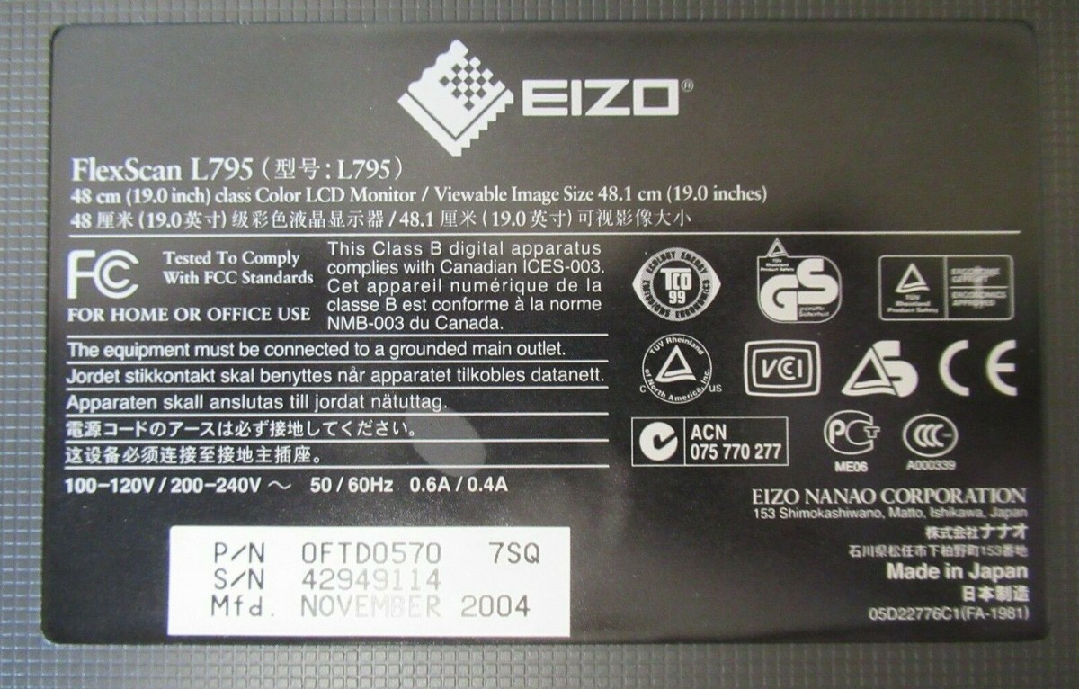 Eizo FlexScan L795 0FTD0570 19