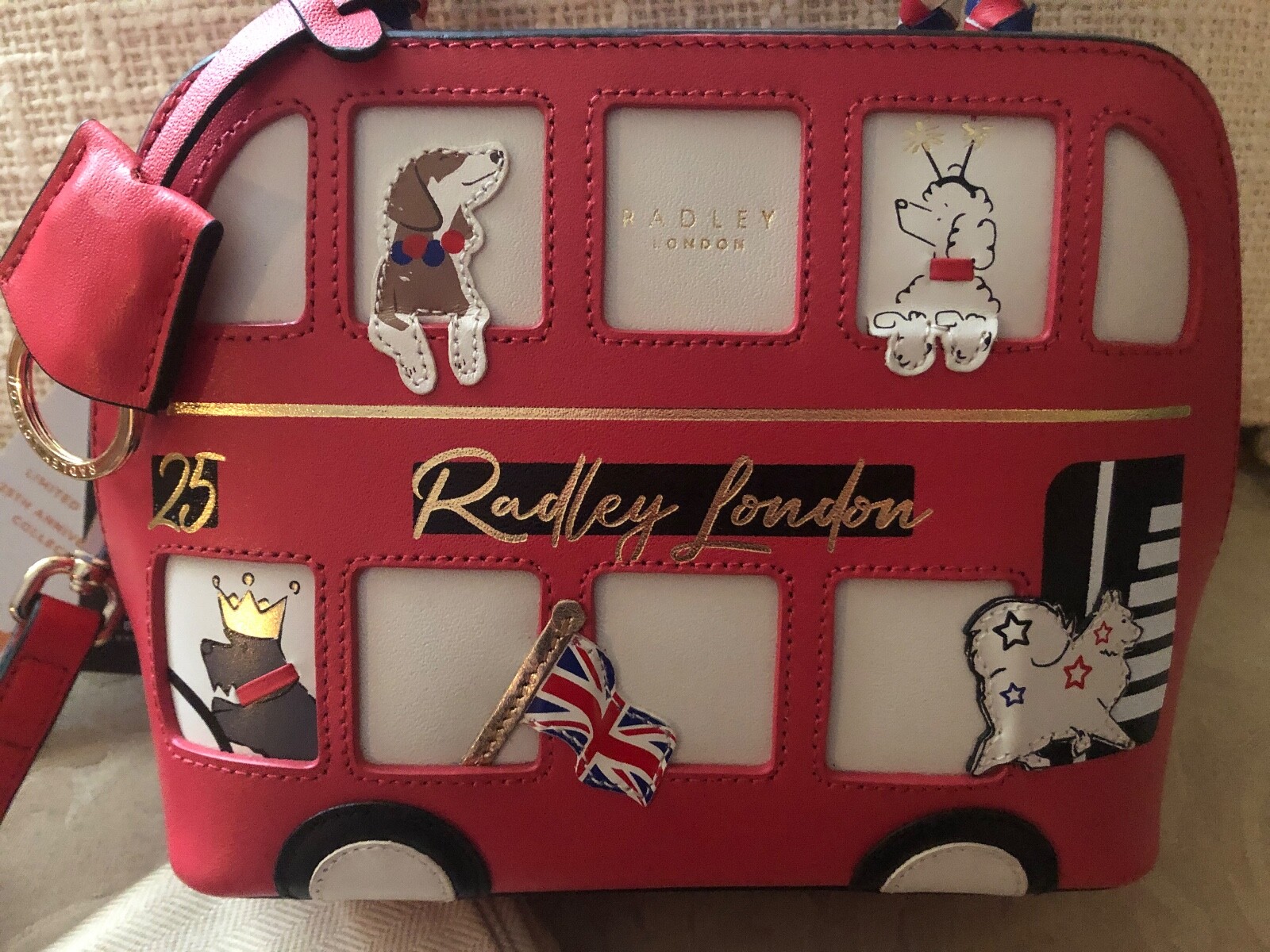💕RADLEY LONDON "Anniversary Mini Bus" Picture Bag Mini Satchel