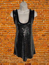 ZARA WOMAN BLACK SILVER EVENING TOP SMALL WOMENS SLEEVELESS SEQUIN EMBELLISHED