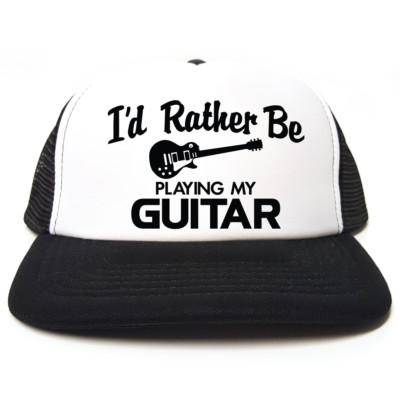 I'd Rather Be Playing Guitar - Les Paul Mütze - lustige Trucker Cap - 3 Farben