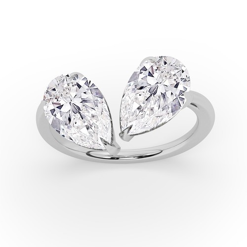 IGI, D/VS1, 3CT Solitaire im Labor gewachsene Birne Diamant Verlobungsring, 950 Platin - Bild 11 von 23