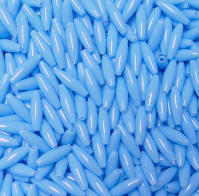 Light Blue Spaghetti Craft Beads 19x6mm 200pc Made in the USA