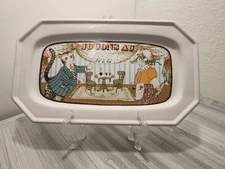 Estello 2 JOUONS AU Cat Cheese Serving tray Made in France Vintage RARE