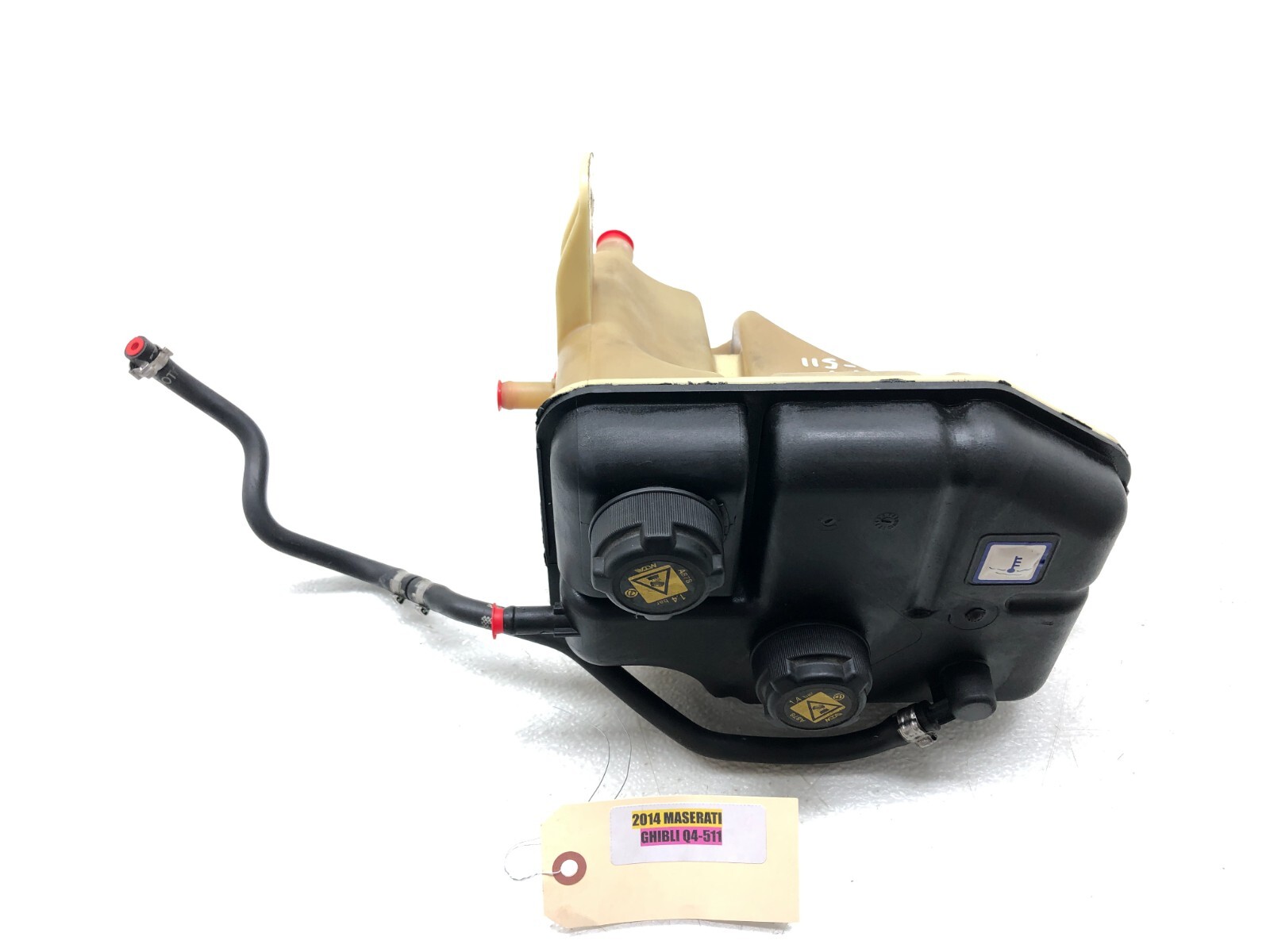 2014-2019 MASERATI GHIBLI SQ4 3.0L COOLANT EXPANSION TANK RESERVOIR W/ CAPS OEM.