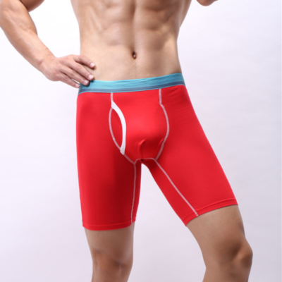 Uomo Cotone Gamba Lunga Pantaloncini Intimo Boxer Gym SPORTS