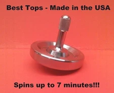 New! Precision Spinning Top Toy - Spins Forever up to 7 minutes - Made in USA