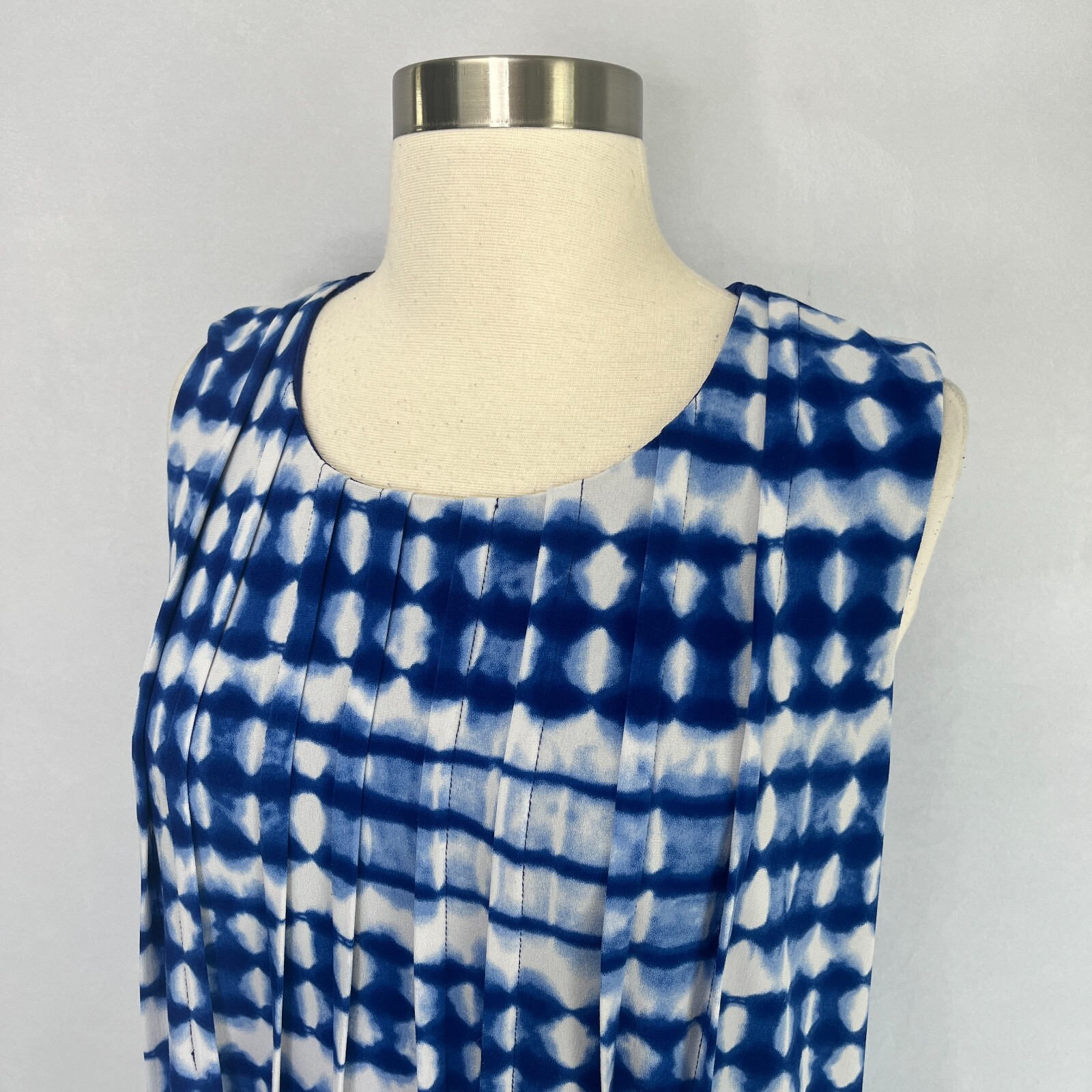 Calvin Klein Women 14 Blue Tie Dye Dress Beach Resort Cruise Pockets thumbnail 6