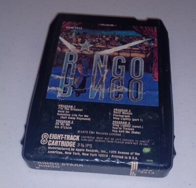 Ringo Star Ringo 8 Track Tape 1973 8XW 3413 play tested APPLE