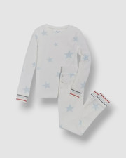 PJ Salvage Unisex Kid's White Starry Sky Velour Pajama Set Size 4T