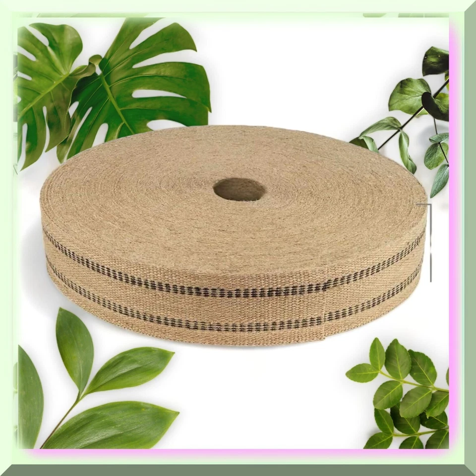 JuteWeb 72 - Natural Black Jute Webbing Roll for Decoration - Image 2 of 4