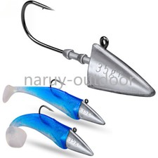 10PCS Triangle Jig Head Fishing Hooks 7g 10g 15g 21g 28g 35g Soft Worm Jig Hook