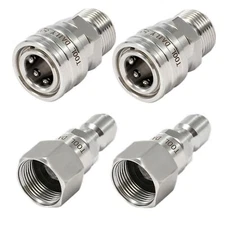 2-Pack M22-14mm to 3/8" Quick Connect Adapter Set with Swivel 5000 PSI Steel