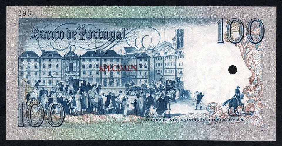 Portugal Papel moneda 100 escudos ESPECIMEN Foto 3 de 3