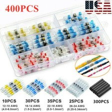 400pcs Waterproof Solder Seal Sleeve Heat Shrink Butt Wire Connectors Terminals