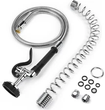 Spray Valve with 38" Flexible Stainless Steel Hose & Pre-Rinse Overhead Spring,