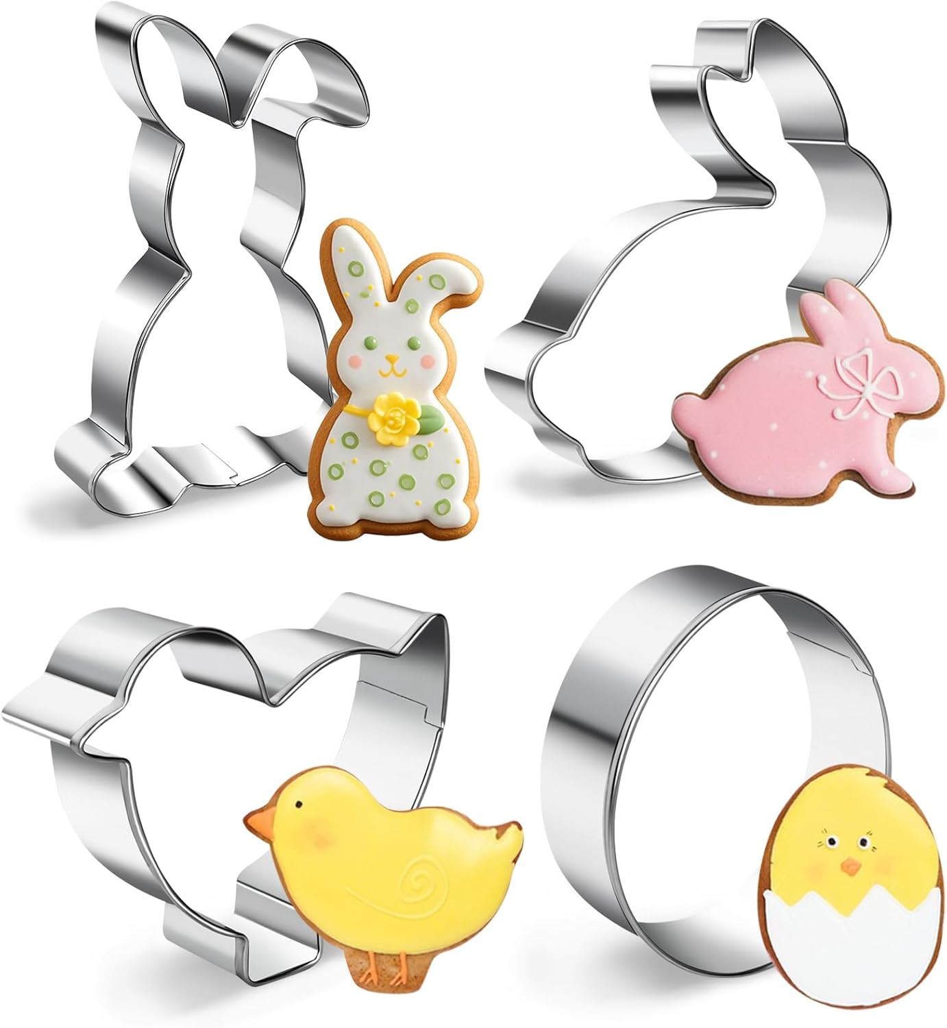 Formine per Biscotti Di Pasqua, 4 Pezzi Stampi Biscotti Pasquali, Taglia Biscott