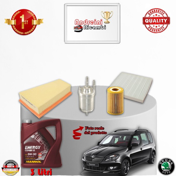 Inspektionskit Filter + ÖL Skoda Roomster 1.2 12V 51KW 69CV Von 2014->-image