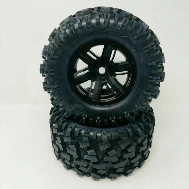 Roues Traxxas X-Maxx 7772X Noires Pré-collées - Pneus Maxx Classe 8S, Avec Inserts Mousse - Vendues Par Paire