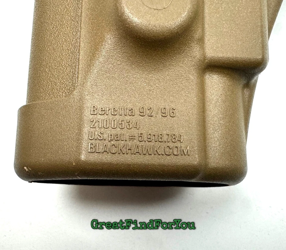 KIT BLACKHAWK SERPA TAC BERETTA 92 USMC CON PLATAFORMAS QD & STRIKE BRONCEADO COYOTE DERECHO Foto 4 de 4