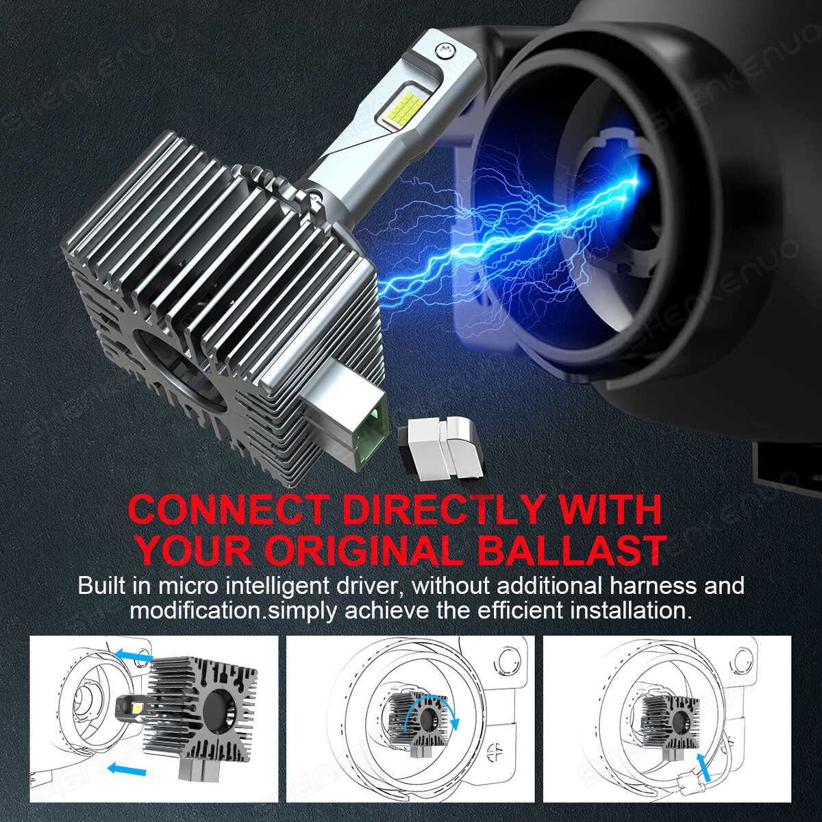 For Maserati Quattroporte 2014-16 2X LED D3S Headlight Bulb High Low Beam 6000K