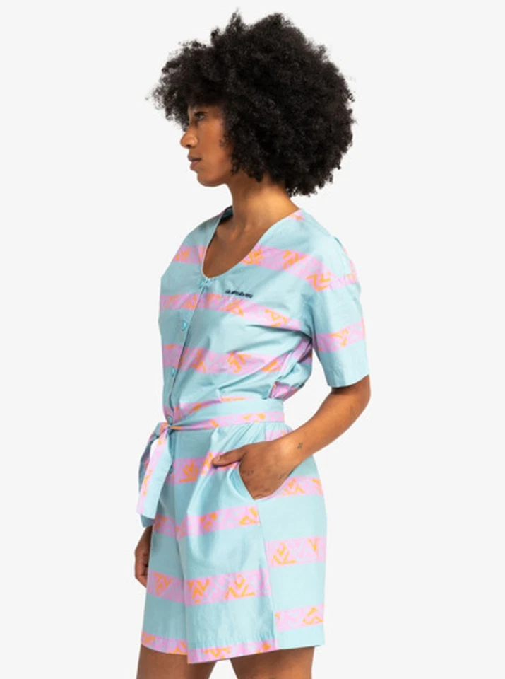 Quiksilver Jumpsuit kurzärmlig Romper Marine Blue Heritage Stripe 64 - Bild 2 von 4