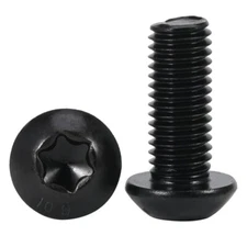 Torx Button Dome Head Bolt Screw Six Lobe Drive M3M4M5M6M8M10 Black Steel 10.9