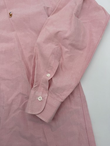 Vintage Ralph Lauren Button Up Shirt 15-34 Solid Long Sleeve Pink 80s Pics** - Imagen 5 de 11