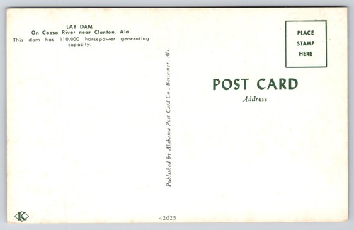 Postal Lay Dam Puertas de Inundación Abiertas Río Coosa Cerca de Clanton Alabama UNP - Imagen 2 de 2