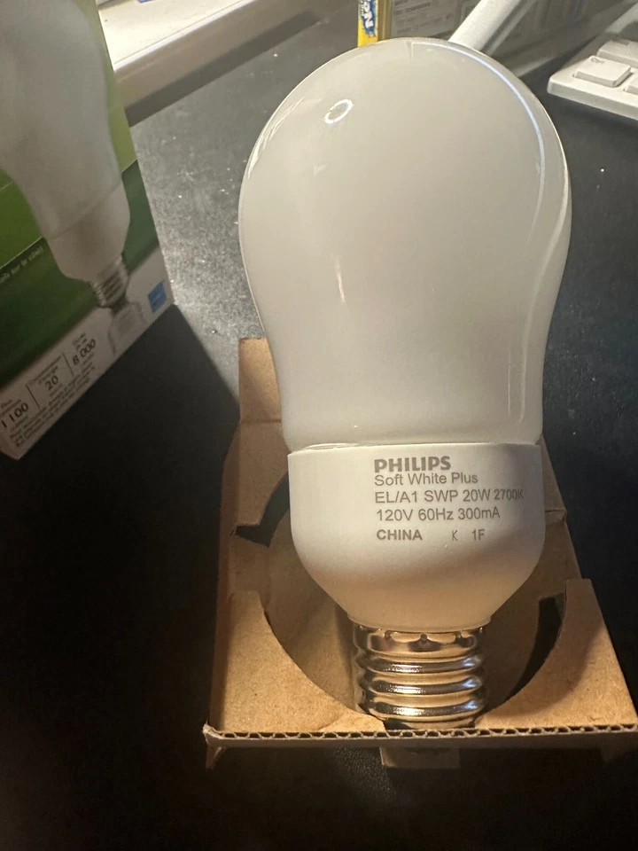 PHILIPS 20W 120V A21 CFL, Warm White CASE OF 6 - Image 3 of 3