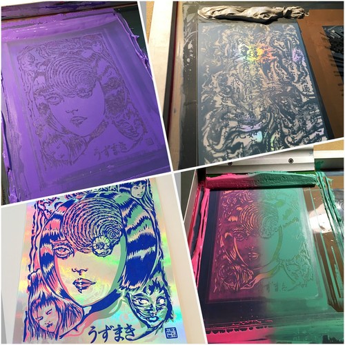 Junji Ito - Uzumaki Tomie - Holographic Horror Manga - Hand Made Screen Print - Picture 9 of 17