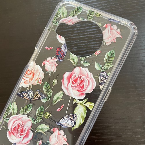 For Nokia X100 (6.67" inch) Hard TPU Rubber Case Cover Pink Rose Flowers Leaves - Picture 2 of 5