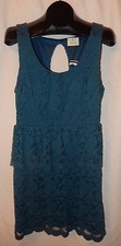 New Urban Outfitters PINS AND NEEDLES Blue Lace Sleeveless Keyhole Dress Size L
