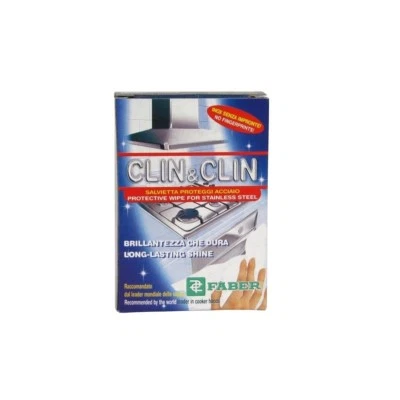 clin clin pacchetto FABER 5 salviette pulizia e protezione acciaio inox