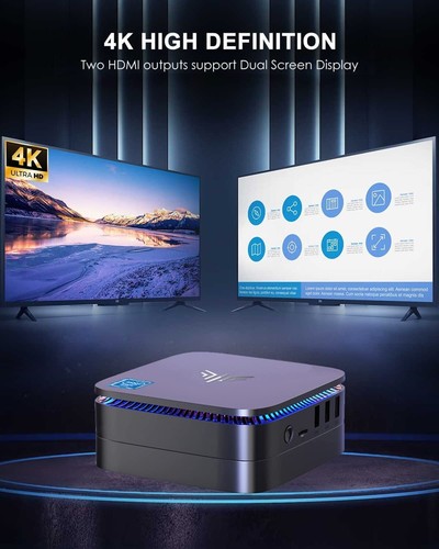 Kamrui Mini PC Windows 10 Pro 8GB RAM/128GB SSD Intel Celeron J3455 Quad Core - Picture 5 of 9